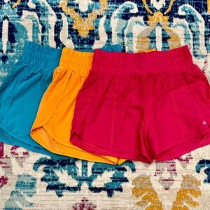 Balance Athletica bundle of 3 Athletic Shorts-Teal, Deep Yellow, Redish/Pink- M